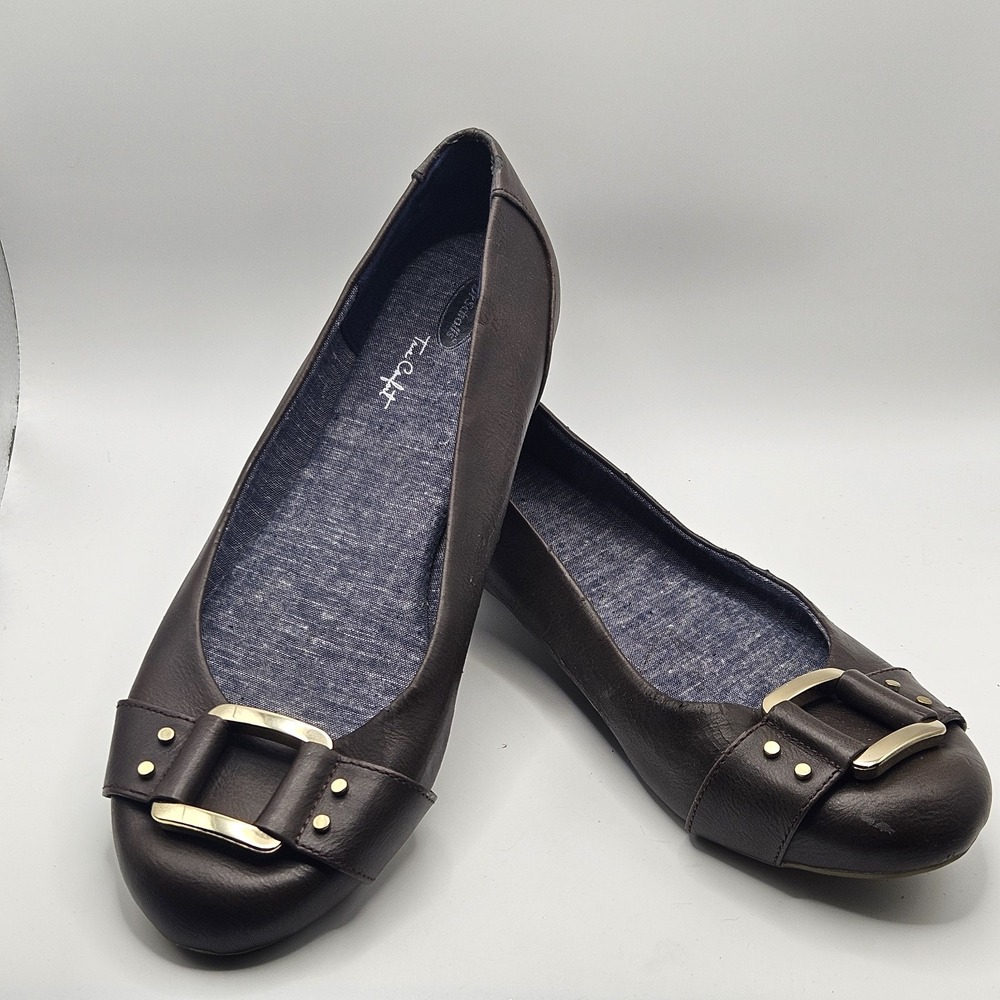 Dr.‎ Scholl's Shoes Women's Frankie - BROWN  Flats Memory Foam Size 9W US